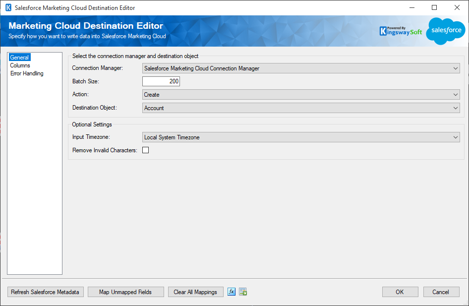 SSIS Salesforce Marketing Cloud Destination